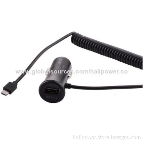 Universal USB Car Charger, Sized 25*24.8*70.5mm, 12V DC InputNew